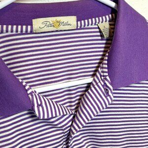 Peter Millar Double Mercerized Cotton Polo - Purple Striped
